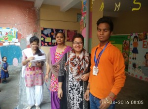 Awards distribution to children who won  at the Moser Baer Sports meet (3)
